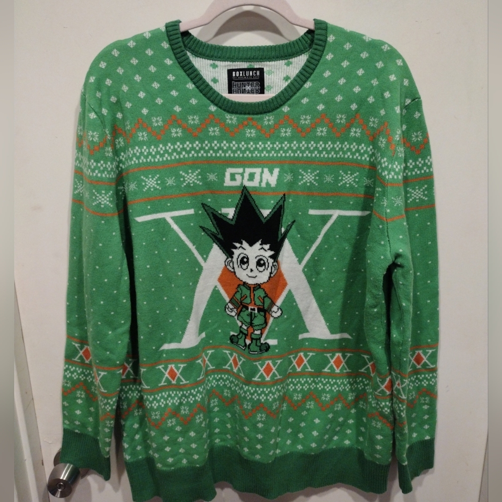 Box Lunch Gon Hunter X Hunter Ugly Christmas Sweater Men's Sz 2XL-Holiday Party